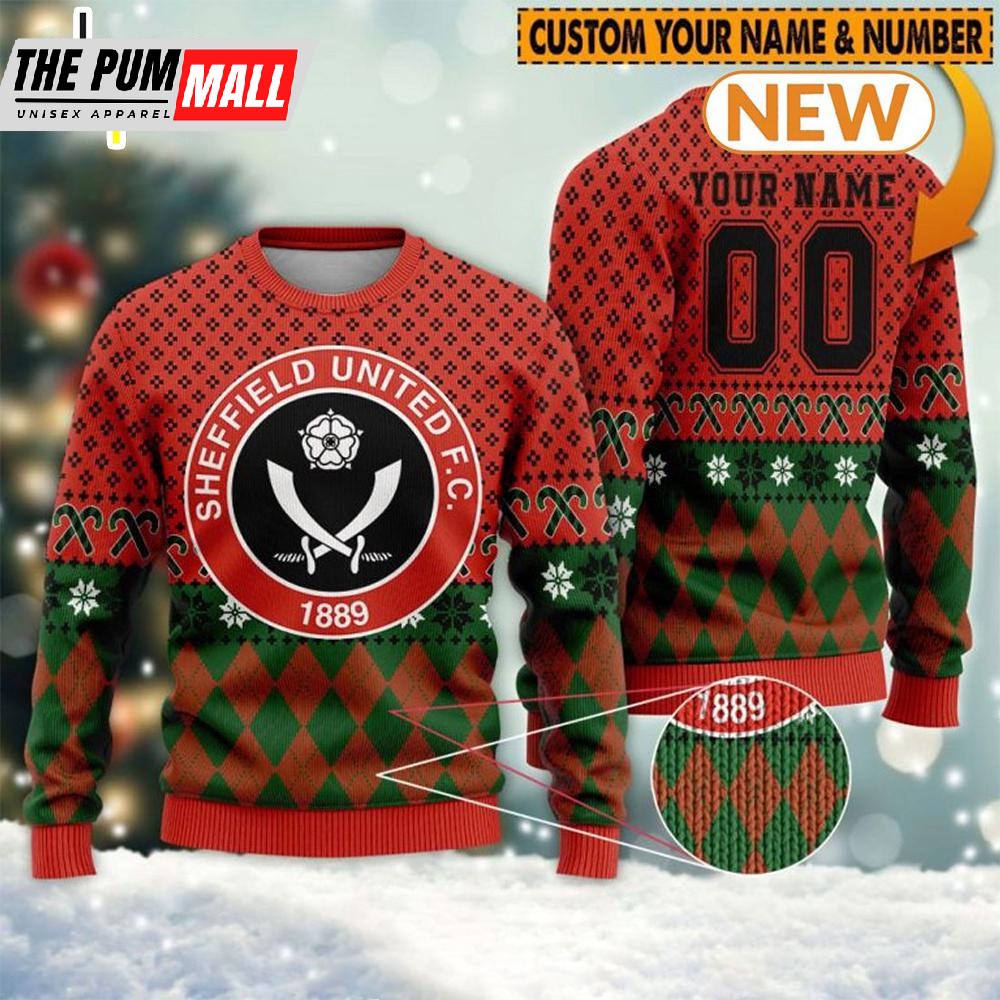 Personalized Sheffield United Ugly Christmas Sweater Shirt, Sweatshirt