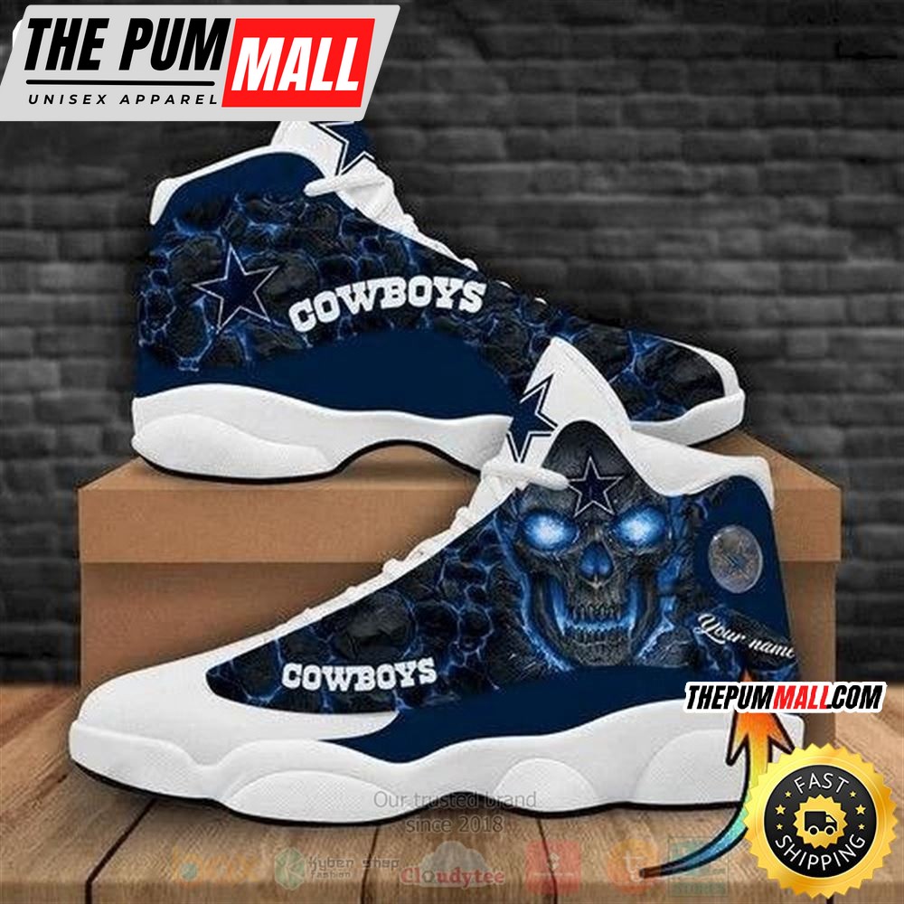 Personalized Skull Dallas Cowboys Nfl Custom Air Jd 13 Shoes