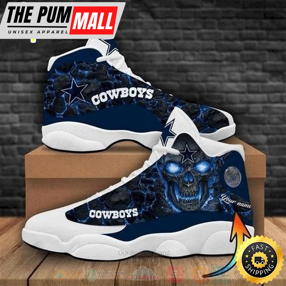 Personalized Skull Dallas Cowboys Nfl Custom Air Jd 13 Shoes