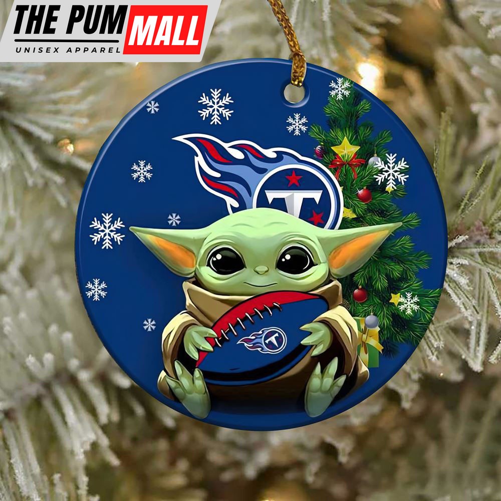 Personalized Tennessee Titans Baby Yoda Christmas NFL Football Ornaments Limited Edition
