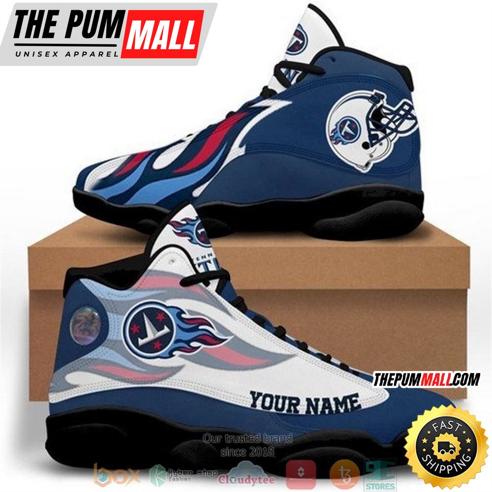 Personalized Tennessee Titans Football Nfl 28 Big Logo Air Jd 13 Sneaker Shoes