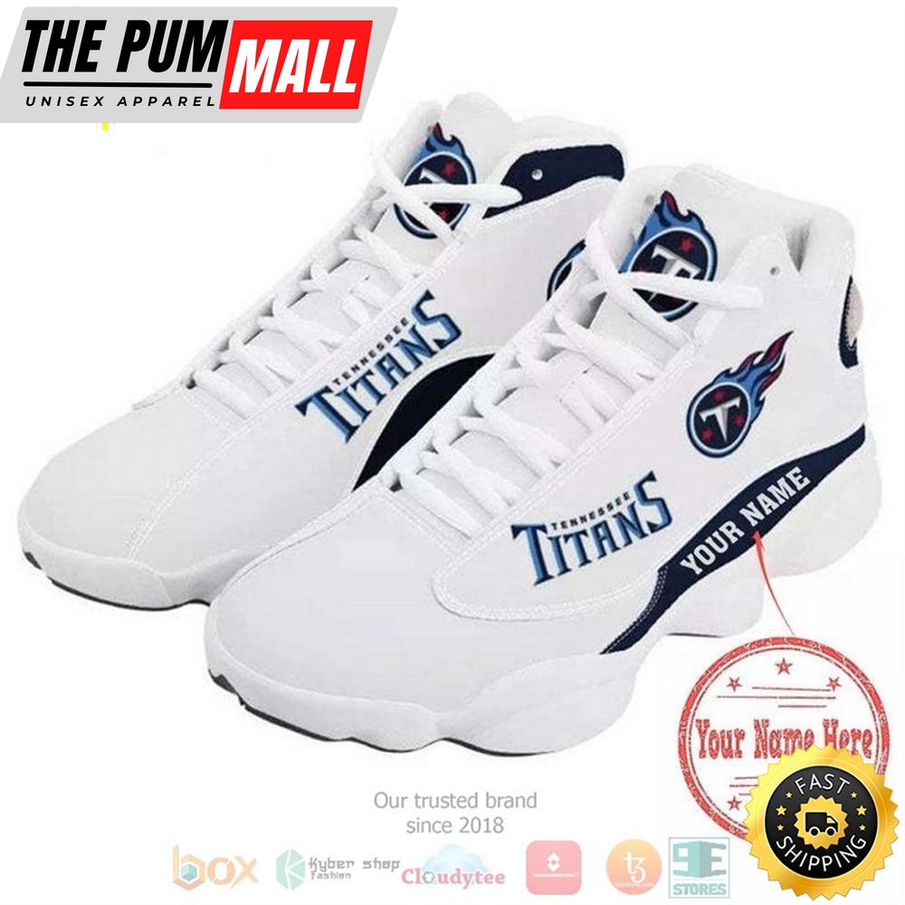 Personalized Tennessee Titans Football Nfl Team Logo Custom White Air Jd 13 Shoes