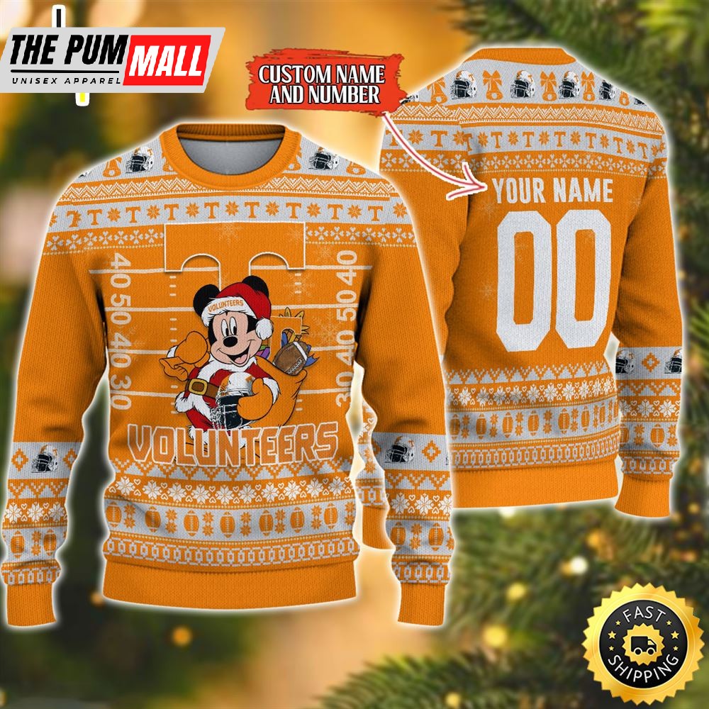 Personalized Tennessee Volunteers Mickey Ugly Christmas Sweater