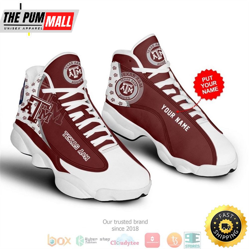 Personalized Texas A M Aggies Nfl 1 Football Air Jd 13 Sneaker Shoes