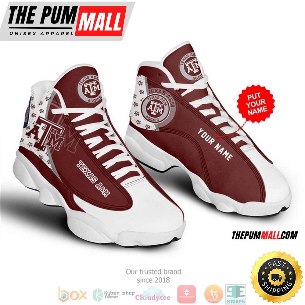 Personalized Texas A M Aggies Nfl 1 Football Air Jd 13 Sneaker Shoes