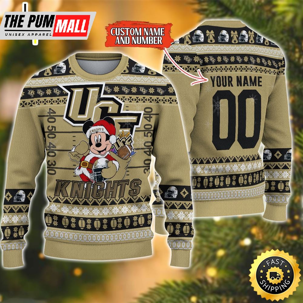 Personalized UCF Knights Mickey Ugly Christmas Sweater