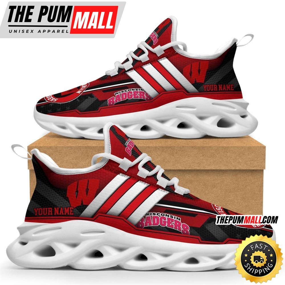 Personalized Wisconsin Badgers Max Soul Shoes Sneakers Elevate Your Every Step