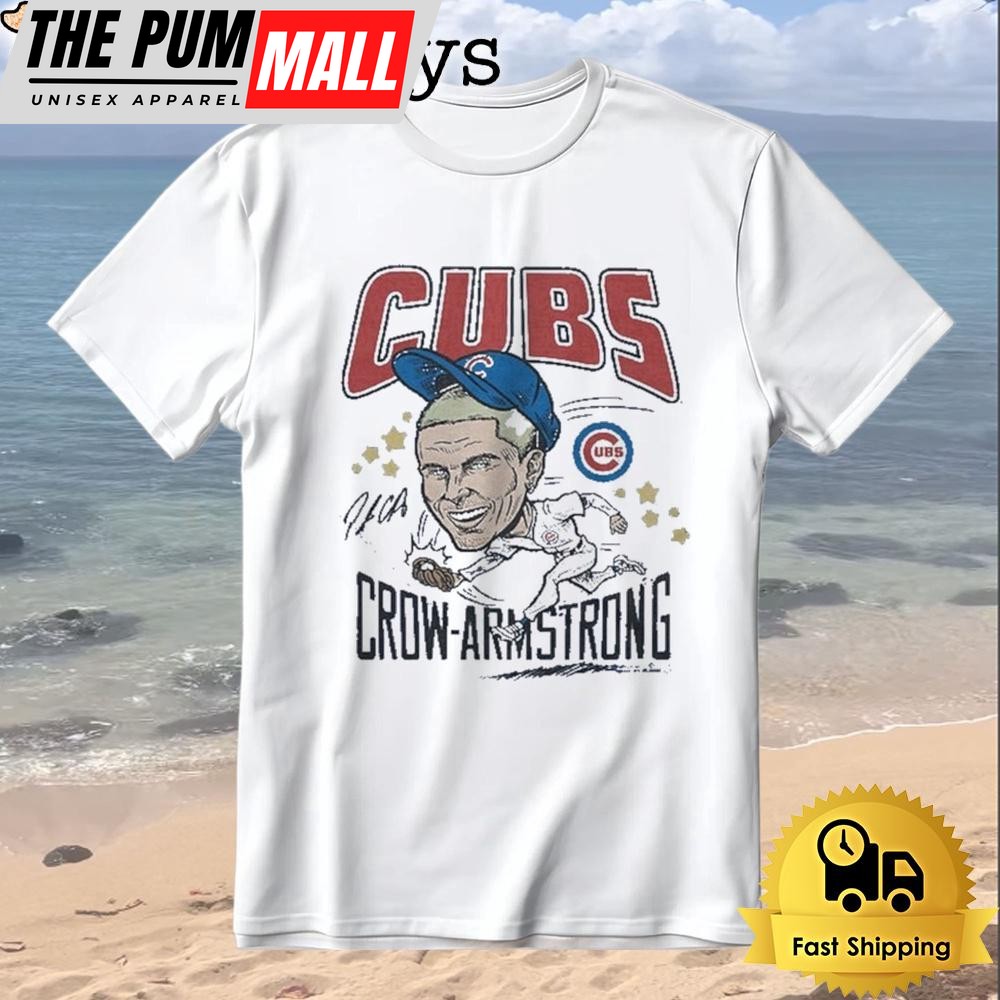 Pete Crow-Armstrong Chicago Cubs Caricature Signature T-Shirt