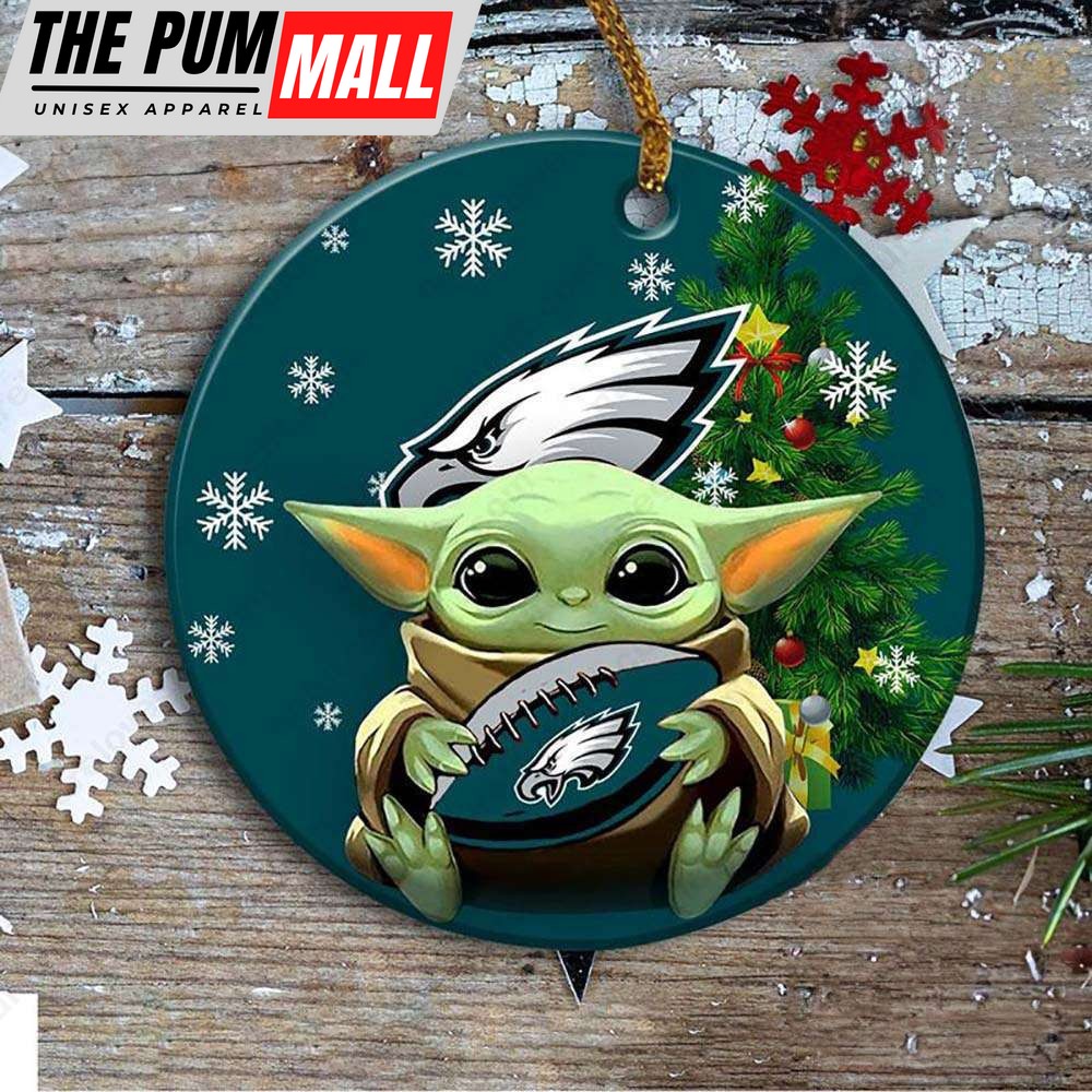 Philadelphia Eagles Baby Yoda Ornament Christmas Tree Decorations NFL Gifts Limited Edition