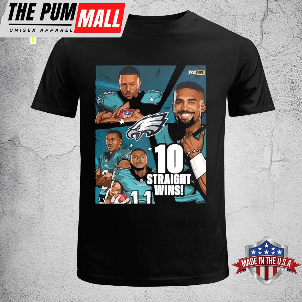 Philadelphia Eagles Fly To 10 Straight Wins 2024 NFL Playoffs Unisex T-Shirt