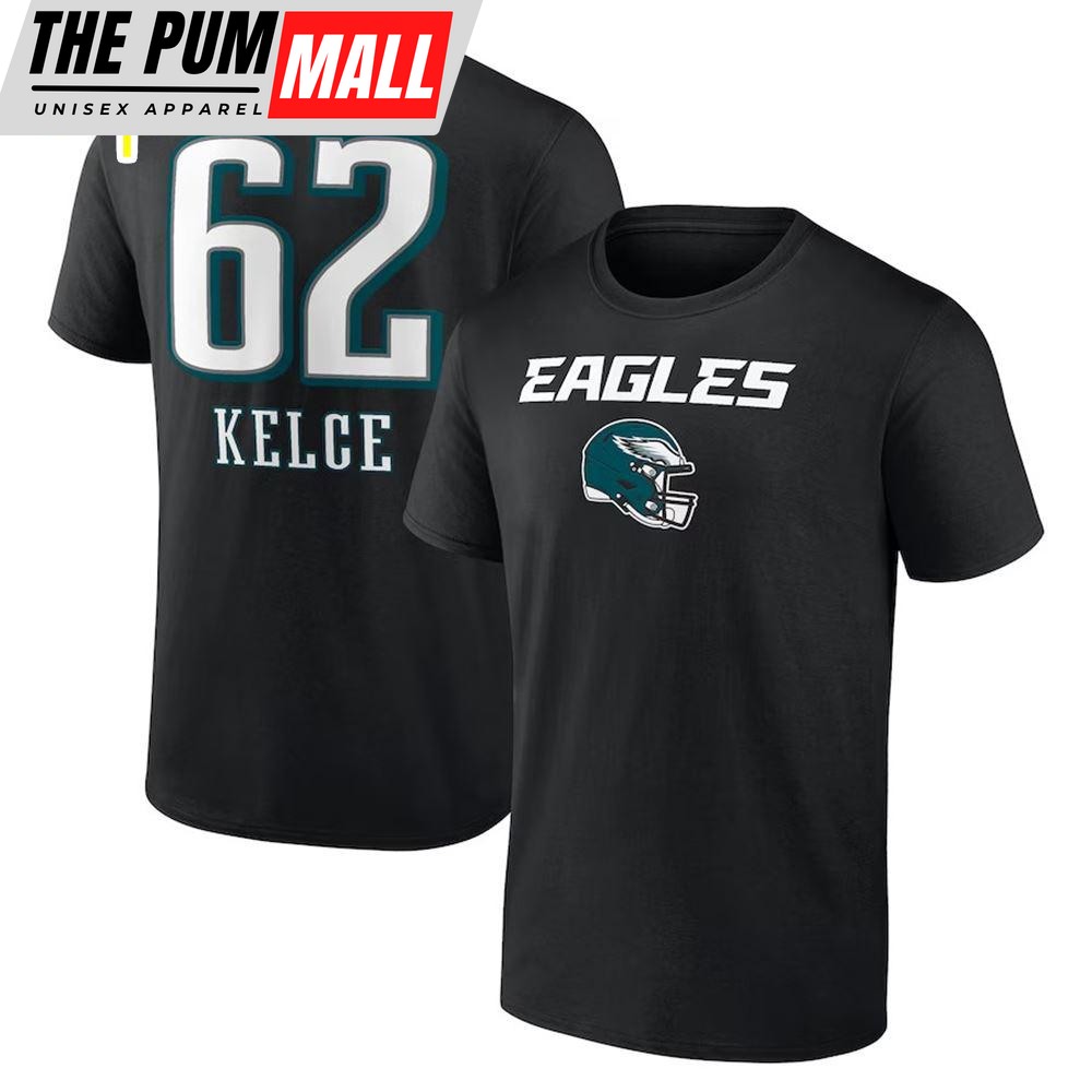 Philadelphia Eagles Jason Kelce Black Team Wordmark Shirt