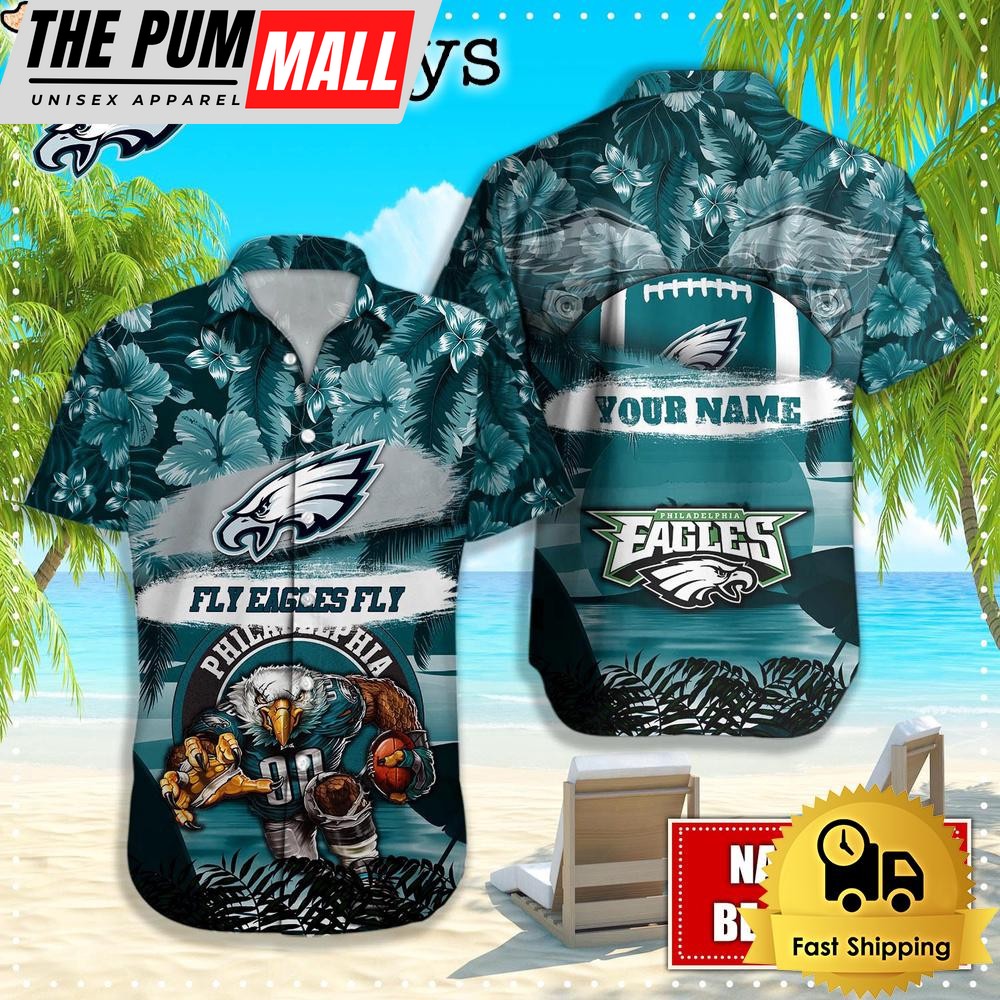 Philadelphia Eagles Mascot Football Hawaiian Shirt, NFL Aloha Shirts
