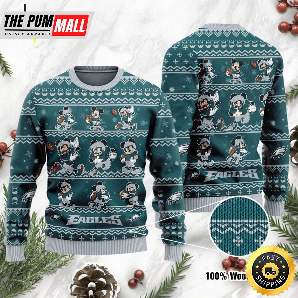 Philadelphia Eagles Mickey Mouse Ugly Christmas Sweater, Perfect Holiday Gift