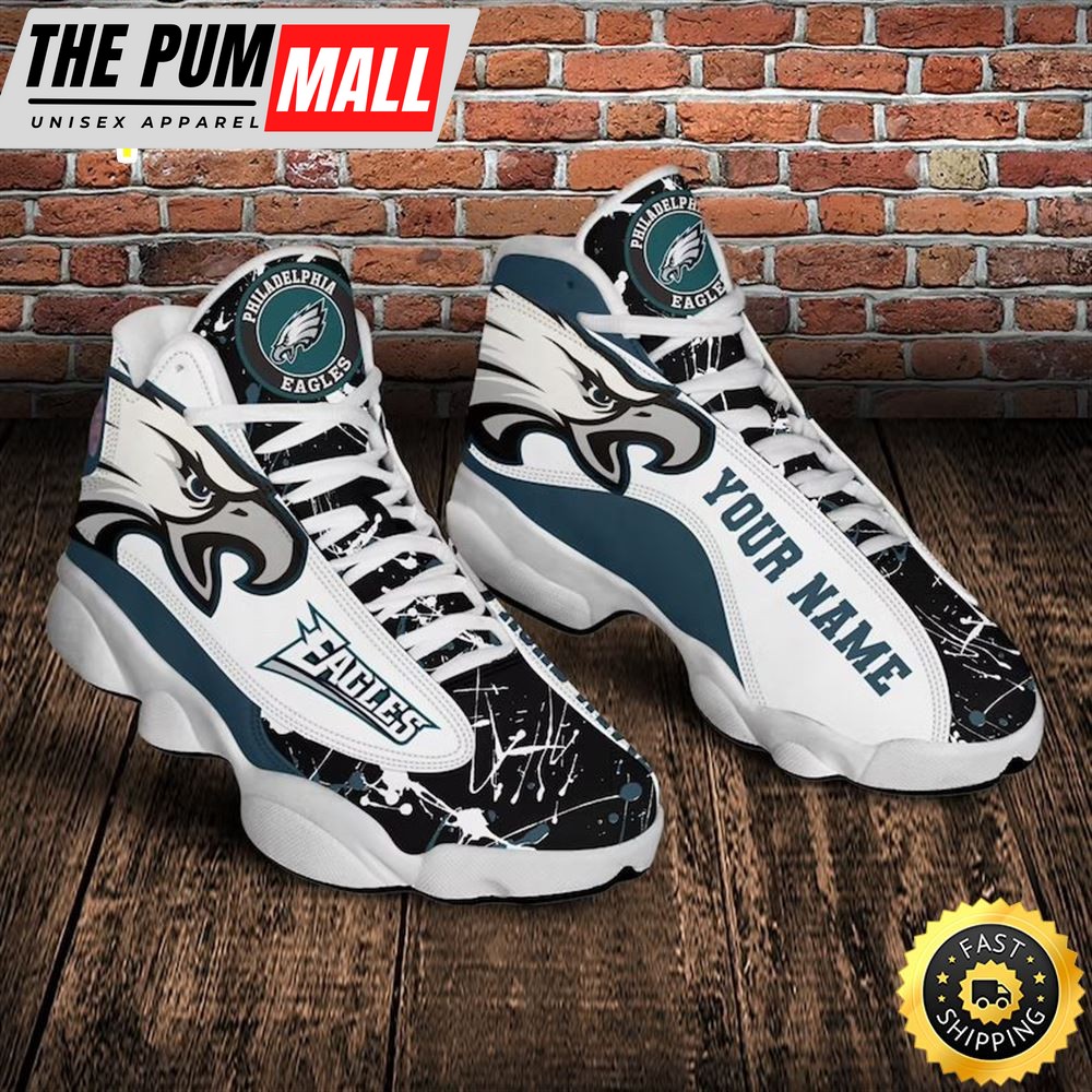 Philadelphia Eagles Nfl Custom Name Air Jd 13 Shoes
