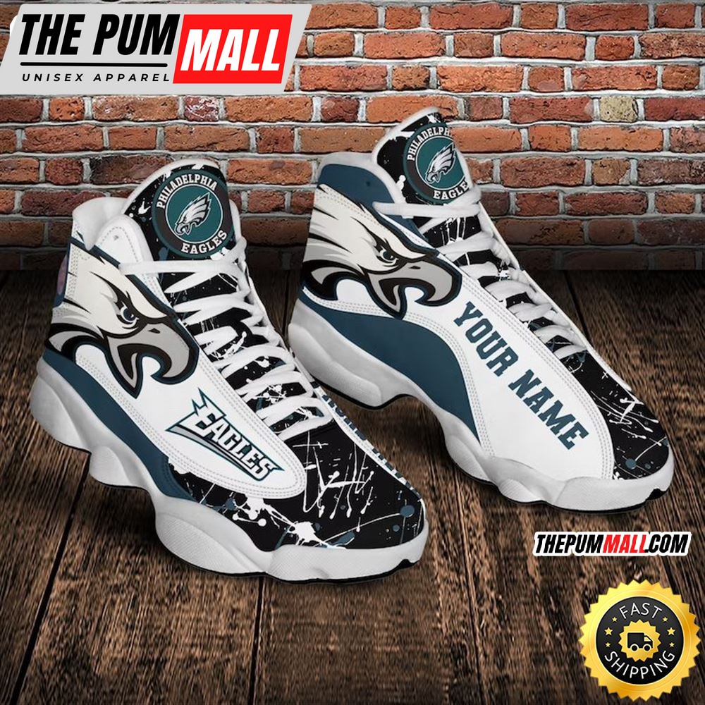 Philadelphia Eagles Nfl Custom Name Air Jd 13 Shoes
