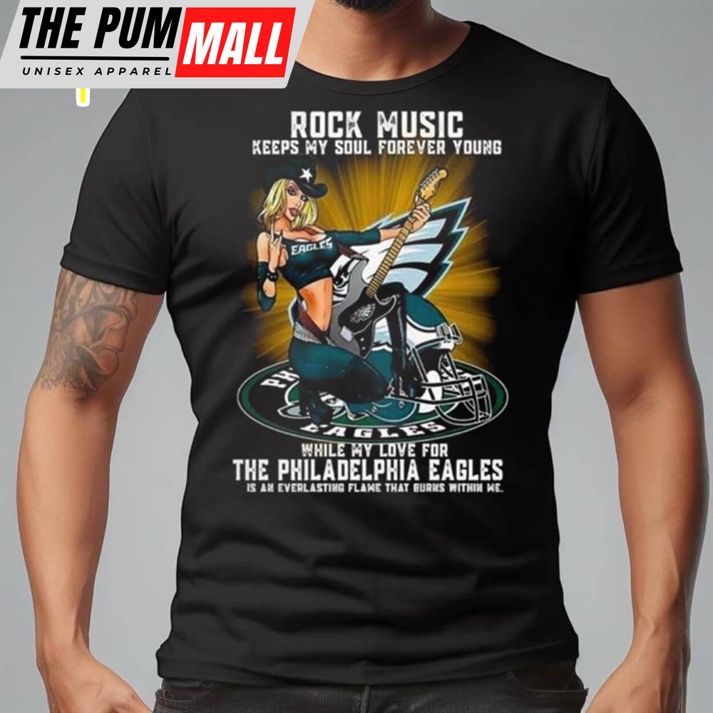 Philadelphia Eagles Rock Music Keep My Soul Forever Young 2025 Shirt
