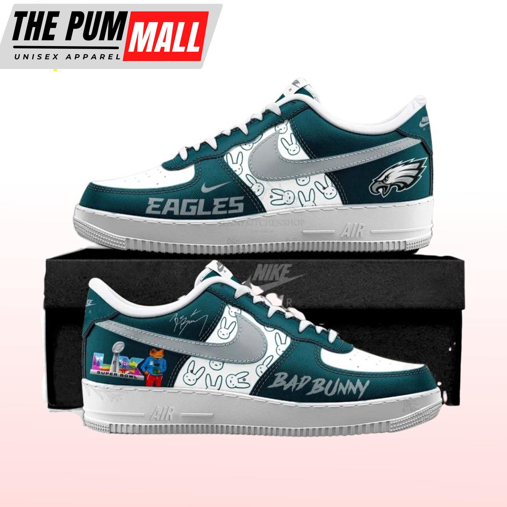 Philadelphia Eagles X Bad Bunny Super Bowl LX Air Force 1 Shoes
