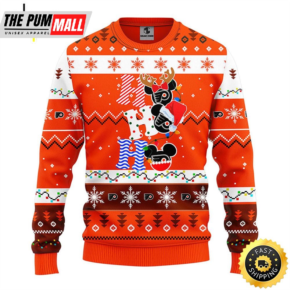 Philadelphia Flyers Hohoho Mickey Christmas Ugly Sweater