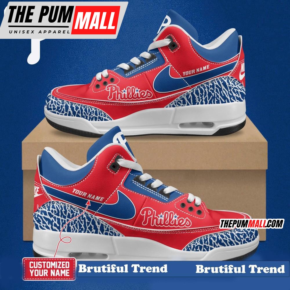 Philadelphia Phillies Baseball Team Custom Air Jd 4 Shoes Sneaker