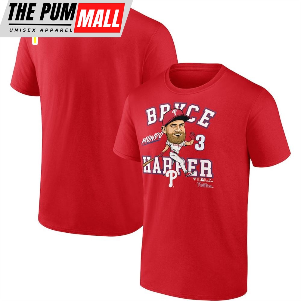 Philadelphia Phillies Bryce Harper Red Hometown Caricature T-Shirt