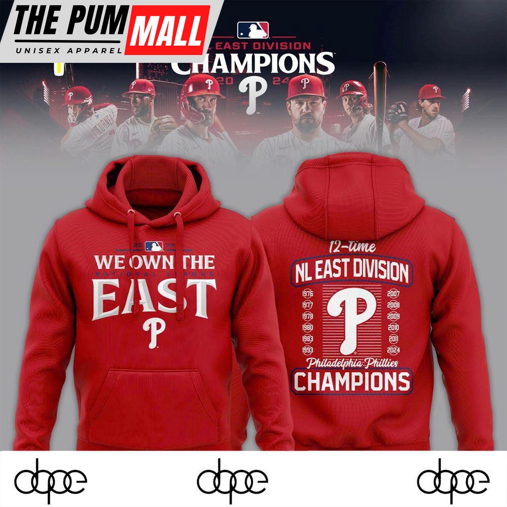 Philadelphia Phillies Red 2024 NL East Division Champions Locker Room Hoodie