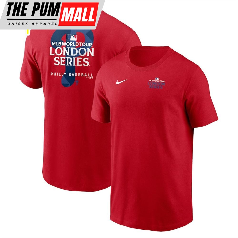 Philadelphia Phillies Red 2025 MLB World Tour London Series T-Shirt