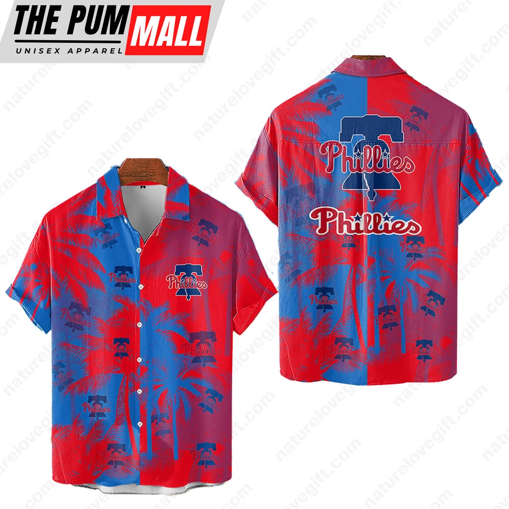 Philadelphia Phillies Tropical Palm Trees MLB Hawaiian Shirt