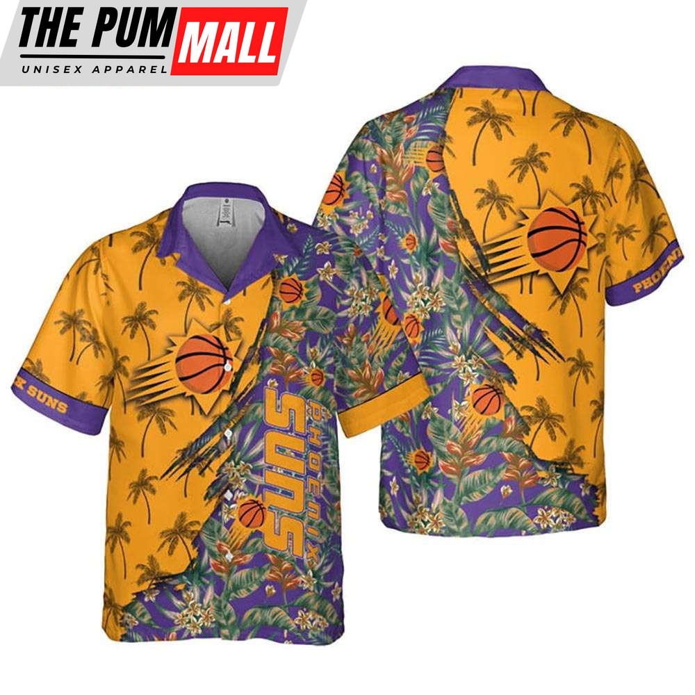 Phoenix Suns Tropical Floral NBA Button Up Hawaiian Shirt
