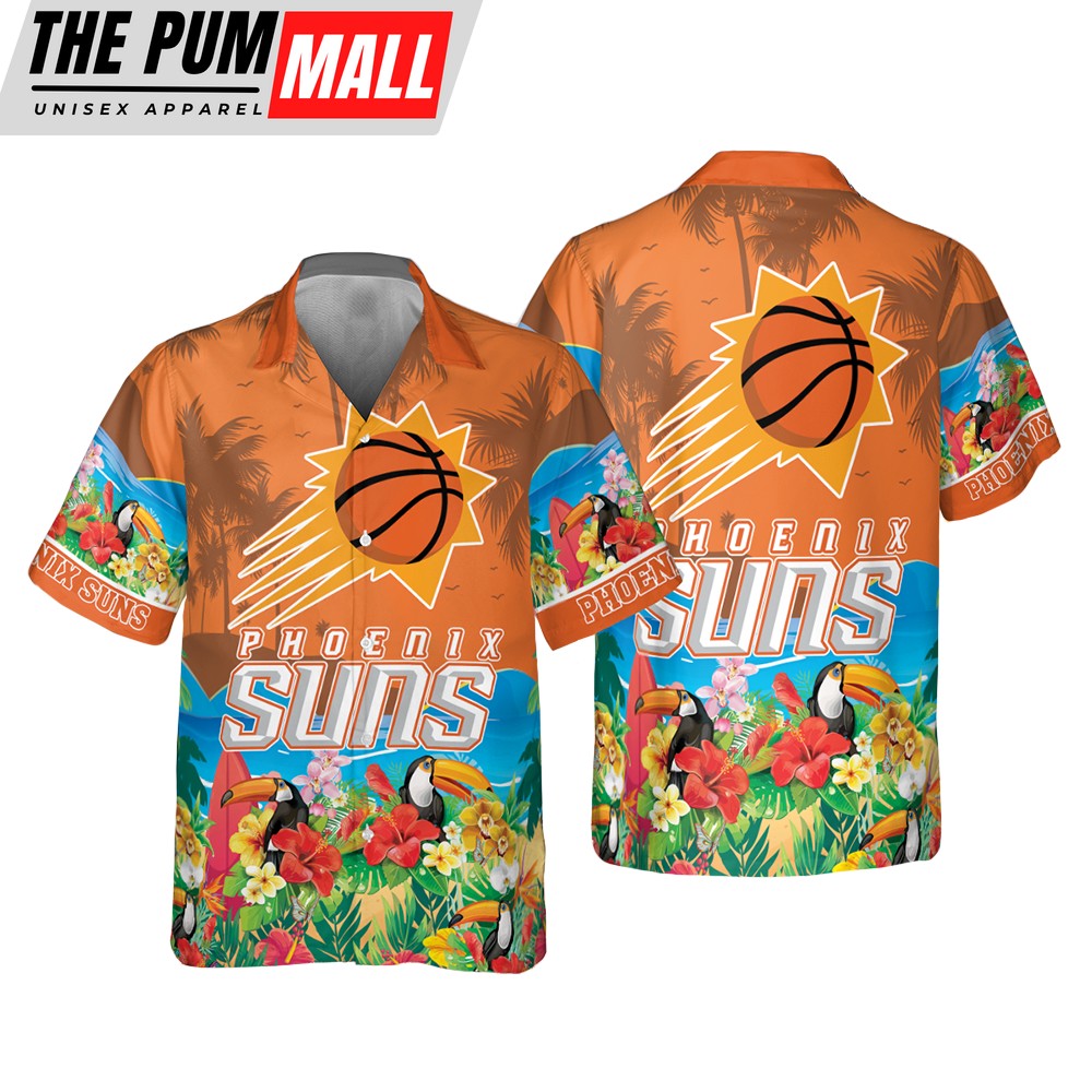 Phoenix Suns Tropical Flower And Bird Hawaiian Shirt