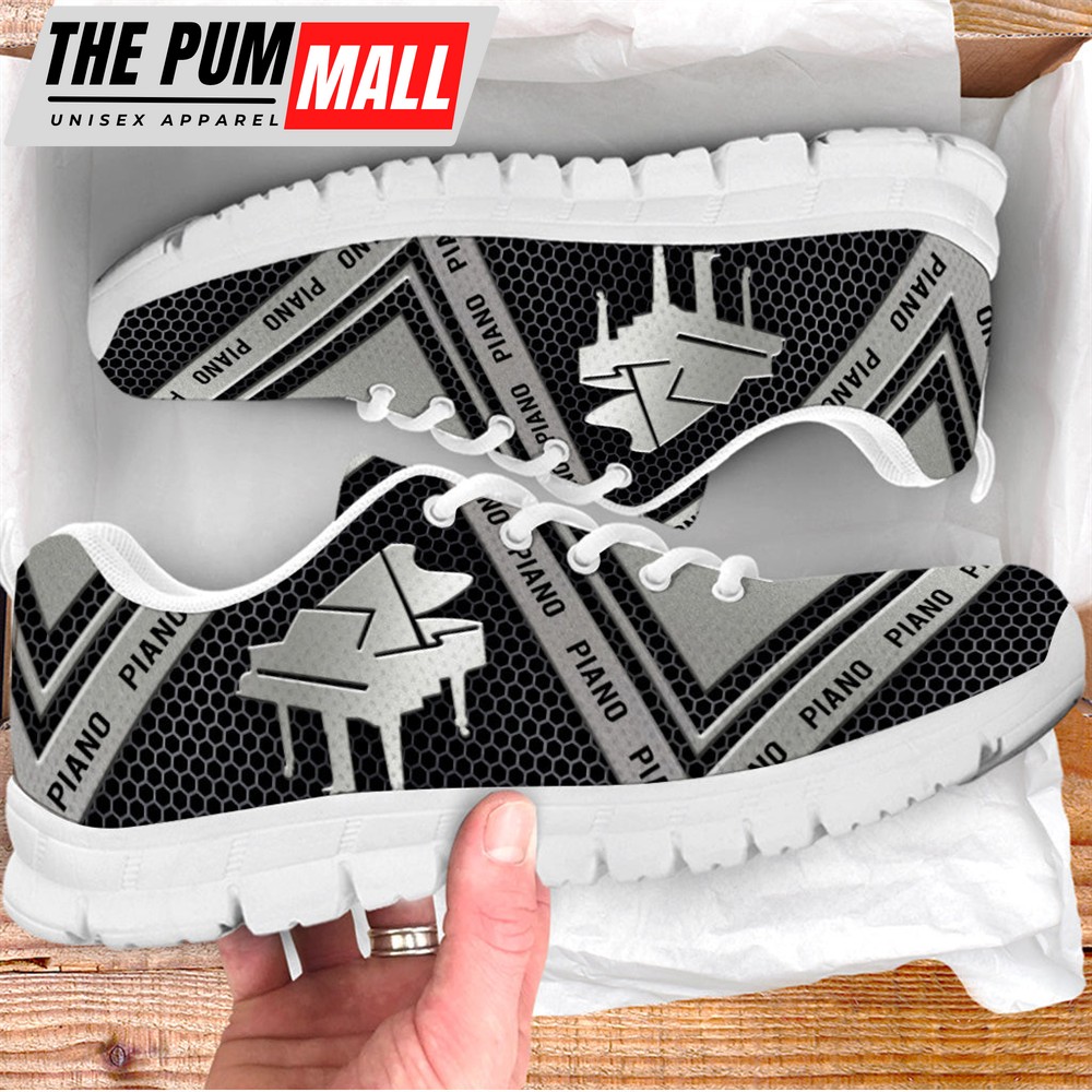 Piano Geometric Texture Shoes Music Sneaker Walking Shoes – Best Gift For Music Lovers – Shoes Gift For Adults