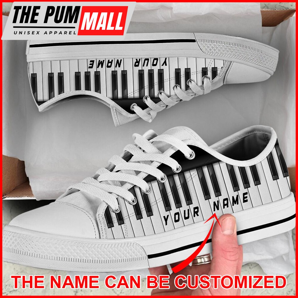Piano Key Shortcut Custom Name Low Top Shoes – Comfortable Walking Running Shoes – Walking Shoes Men Women