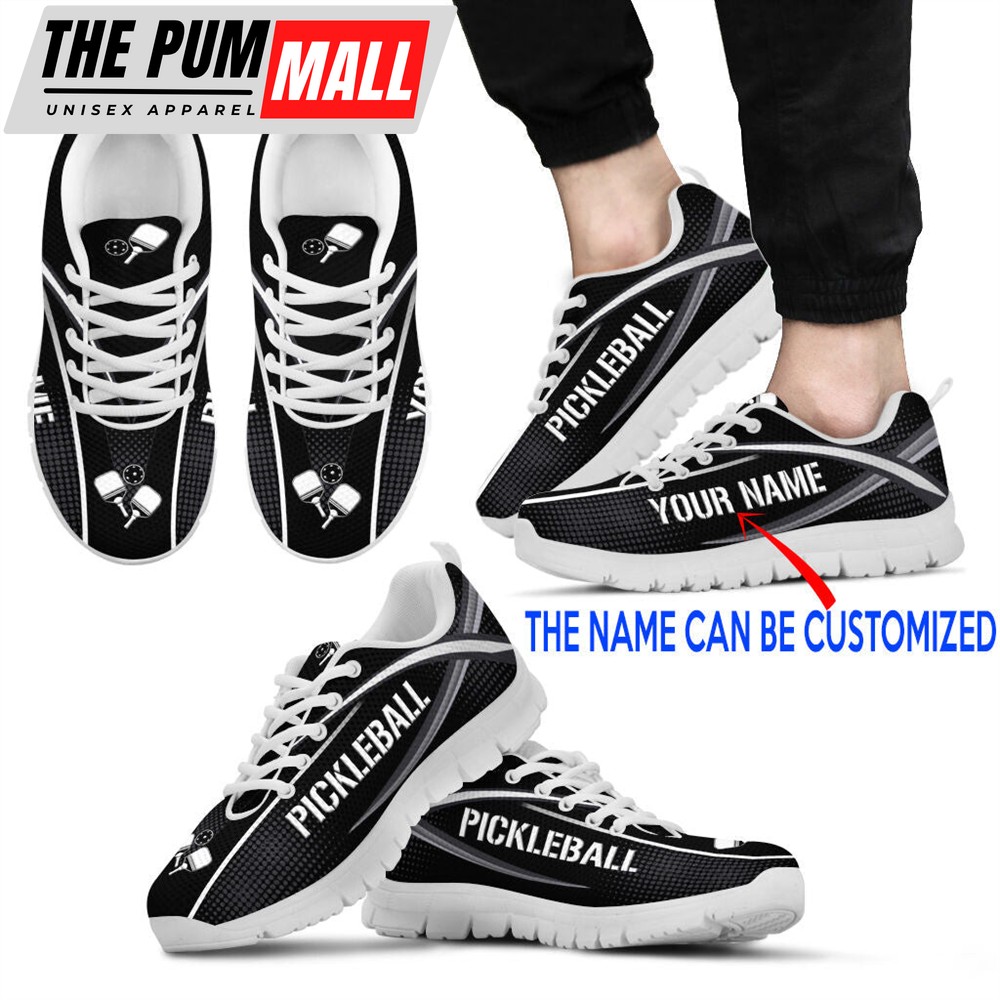 Pickleball Your Name Dynamic Personalized Custom White Sneaker Fashion Sneaker For Men And Women Comfortable Walking Running Lightweight Casual Shoes