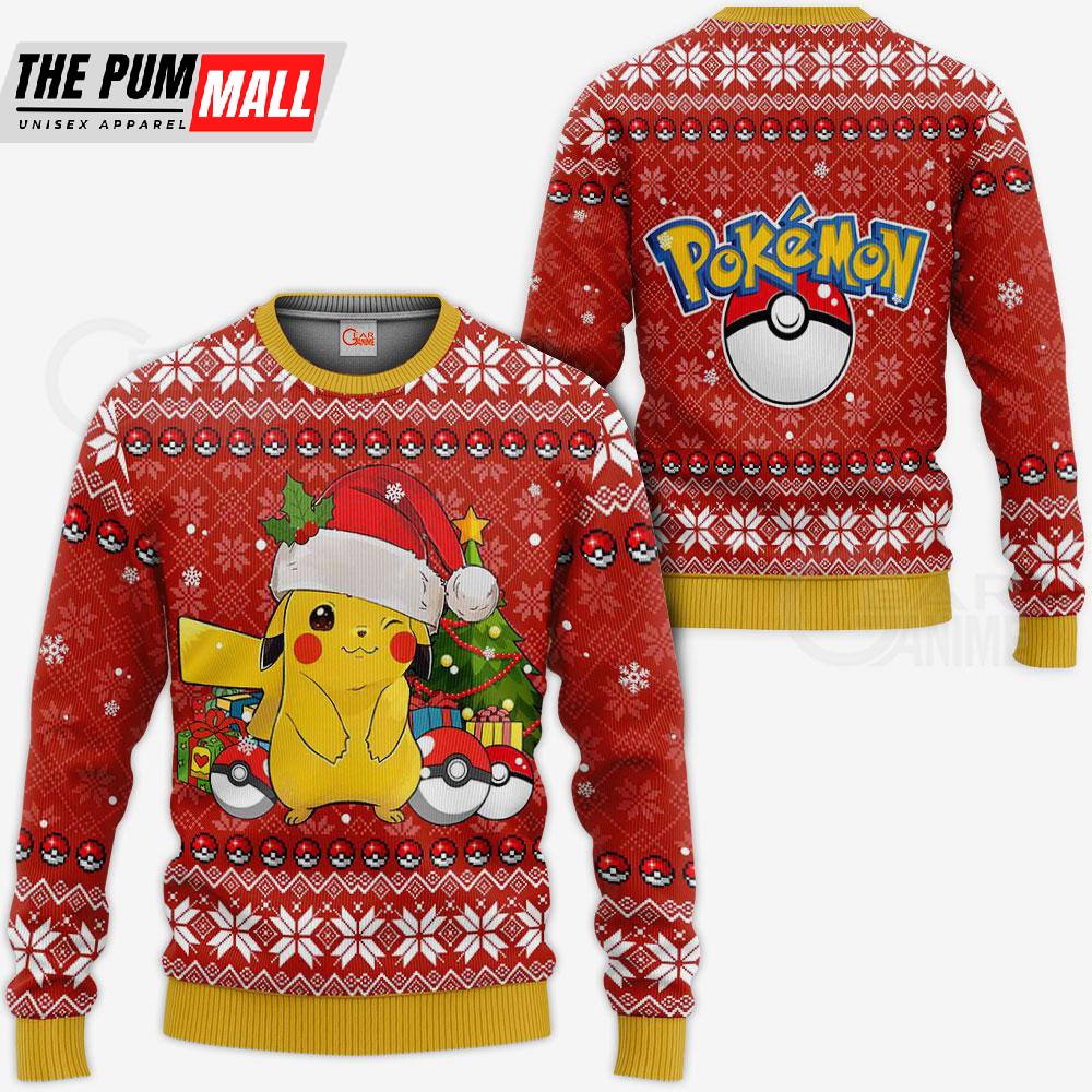 Pikachu Ugly Christmas 2025 Pokemon Anime Xmas Gift Sweater