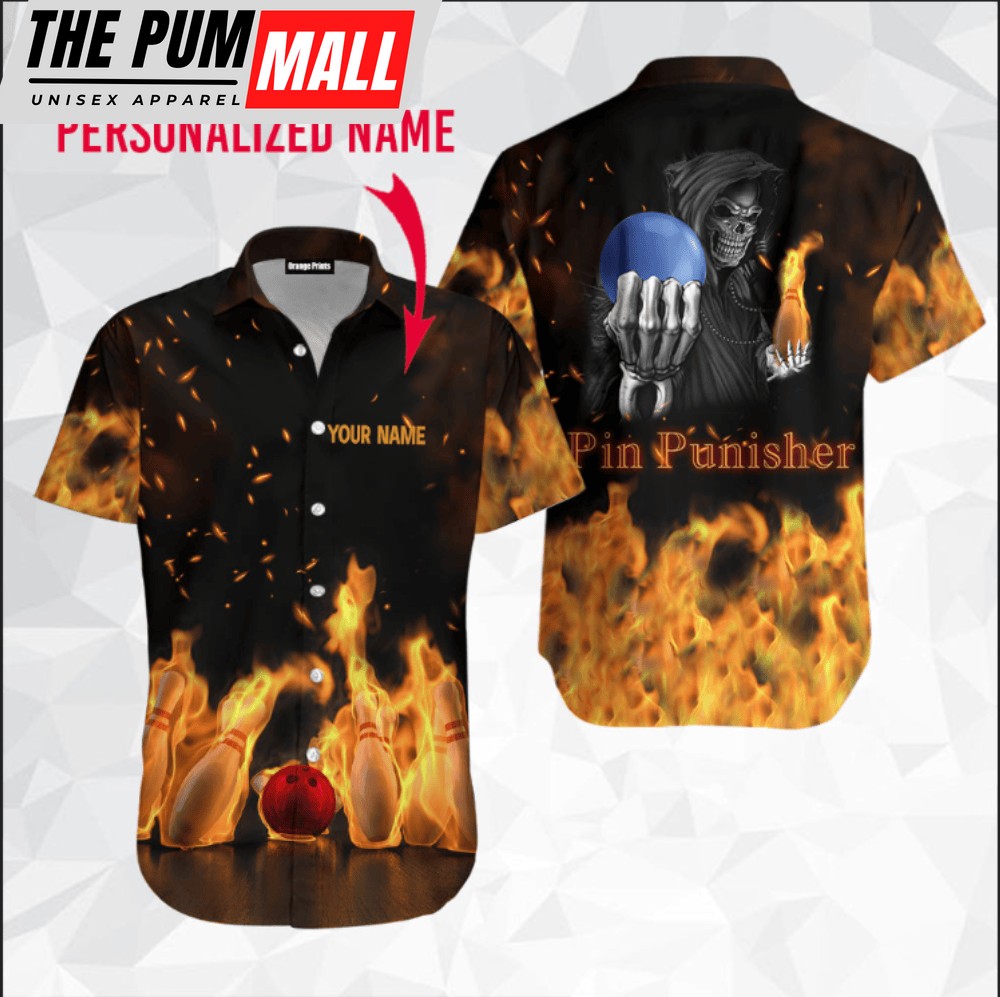 Pin Punisher Bowling Custom Name Hawaiian Shirt For Men & Women HN1023
