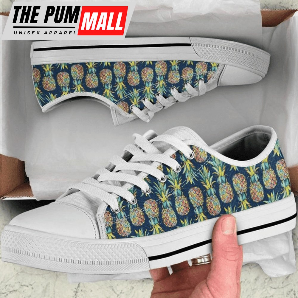 Pineapple Print Low Top Shoes PN206077Sb – Comfortable Footwear
