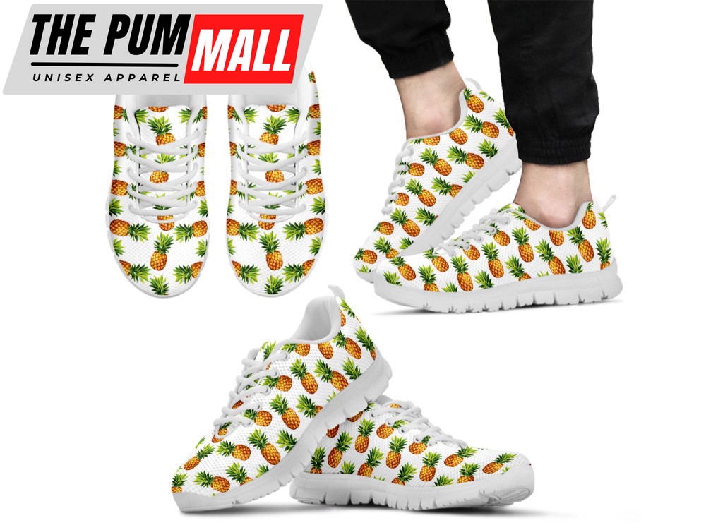 Pineapple Shoes Custom Name Shoes Pineapple Print Running Sneakers For Women Men