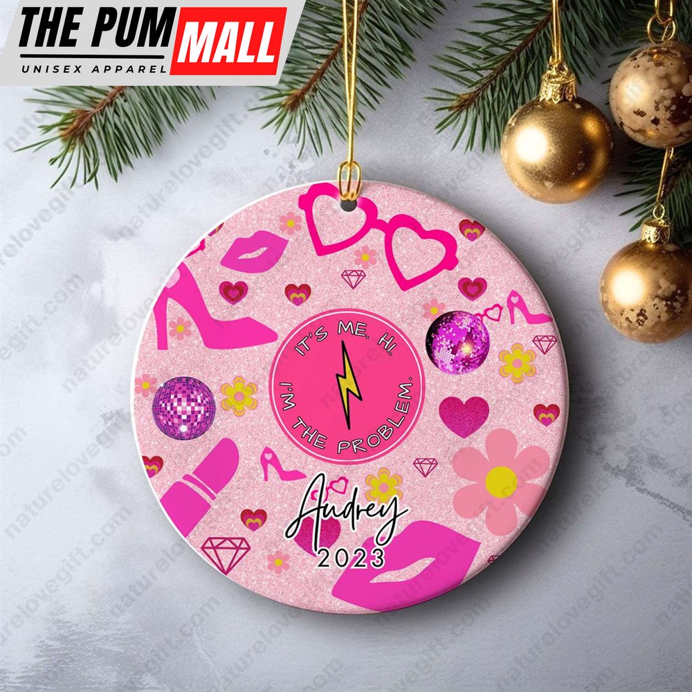 Pink Era Tour Taylor Swift Ornament with Name and Photo Gift for Fans Limited Edition