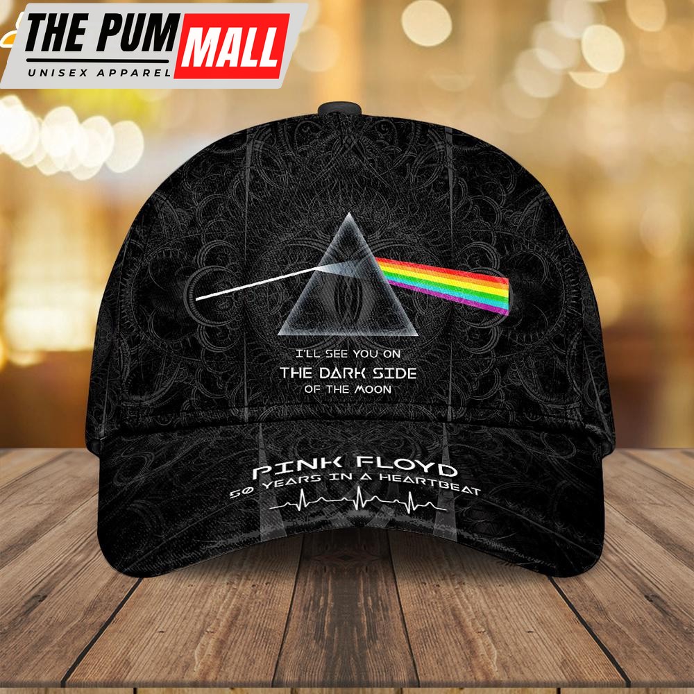 Pink Floyd Music 50 Years In A Heartbeat Baseball Cap Print For Fans