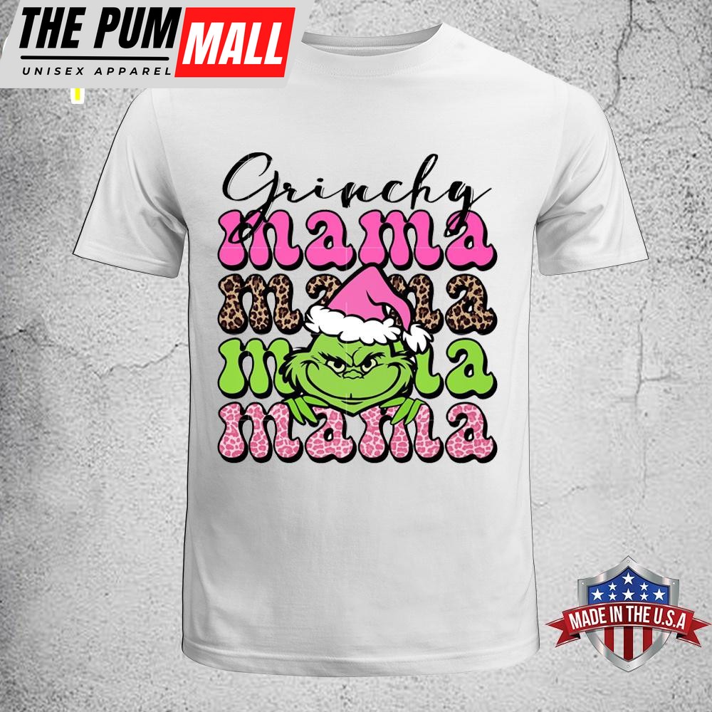 Pink Grinchy Mama Christmas Unisex T-Shirt