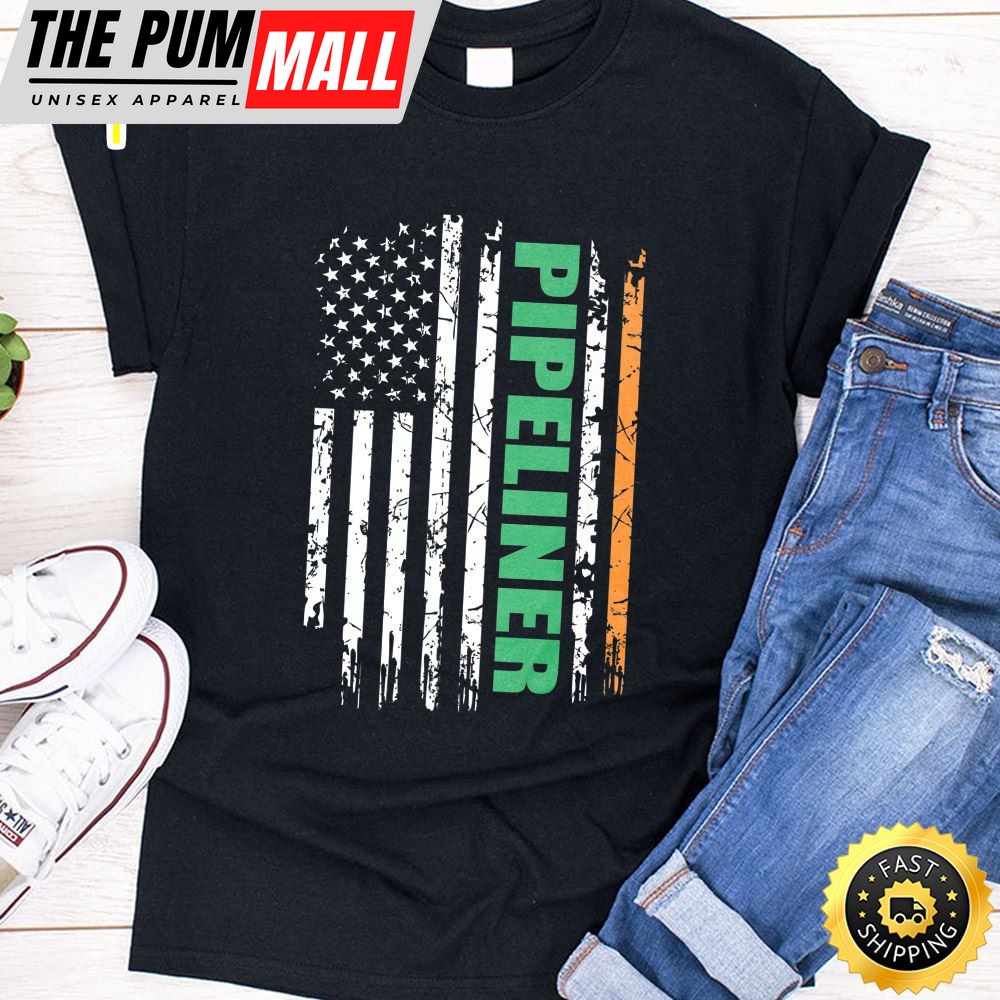 Pipeliner Usa Flag Irish St Patrick Day Gift Premium T-Shirt