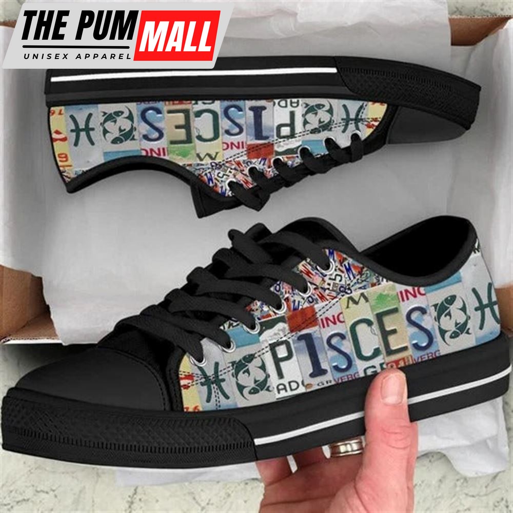 Pisces License Plates Canvas Low Top Shoes – Low Top Shoes Mens, Women