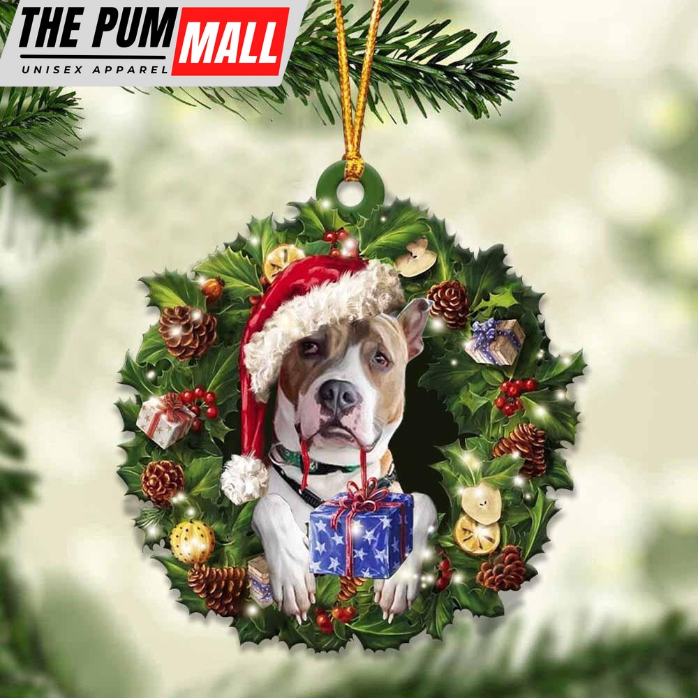 Pitbull And Christmas Ornament – Acrylic Dog Ornament – Gifts For Dog Lovers Limited Edition