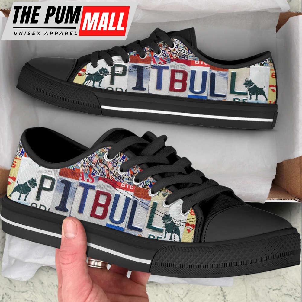 pitbull-dog-license-plates-low-top-shoes-canvas-sneakers-casual-shoes-09fvdfye Pitbull Dog License Plates Low Top Shoes Canvas Sneakers Casual Shoes
