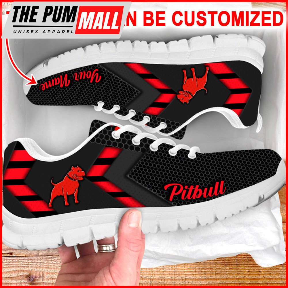 Pitbull Dog Simplify Style Sneakers – Personalized Custom – Best Shoes For Dog Lover – Best Gift For Dog Mom