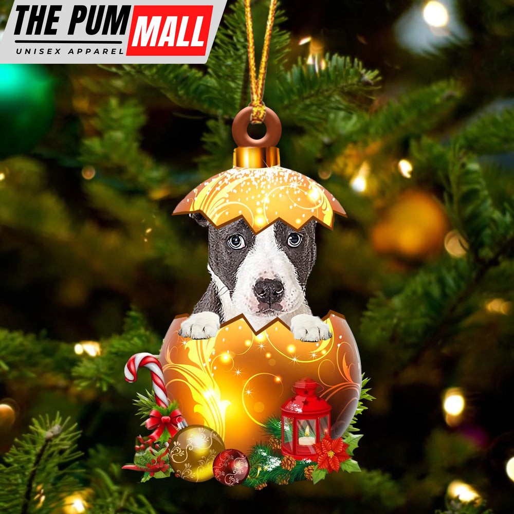 Pitbull In Golden Egg Christmas Ornament – Acrylic Dog Ornament – Gifts For Dog Lovers Limited Edition