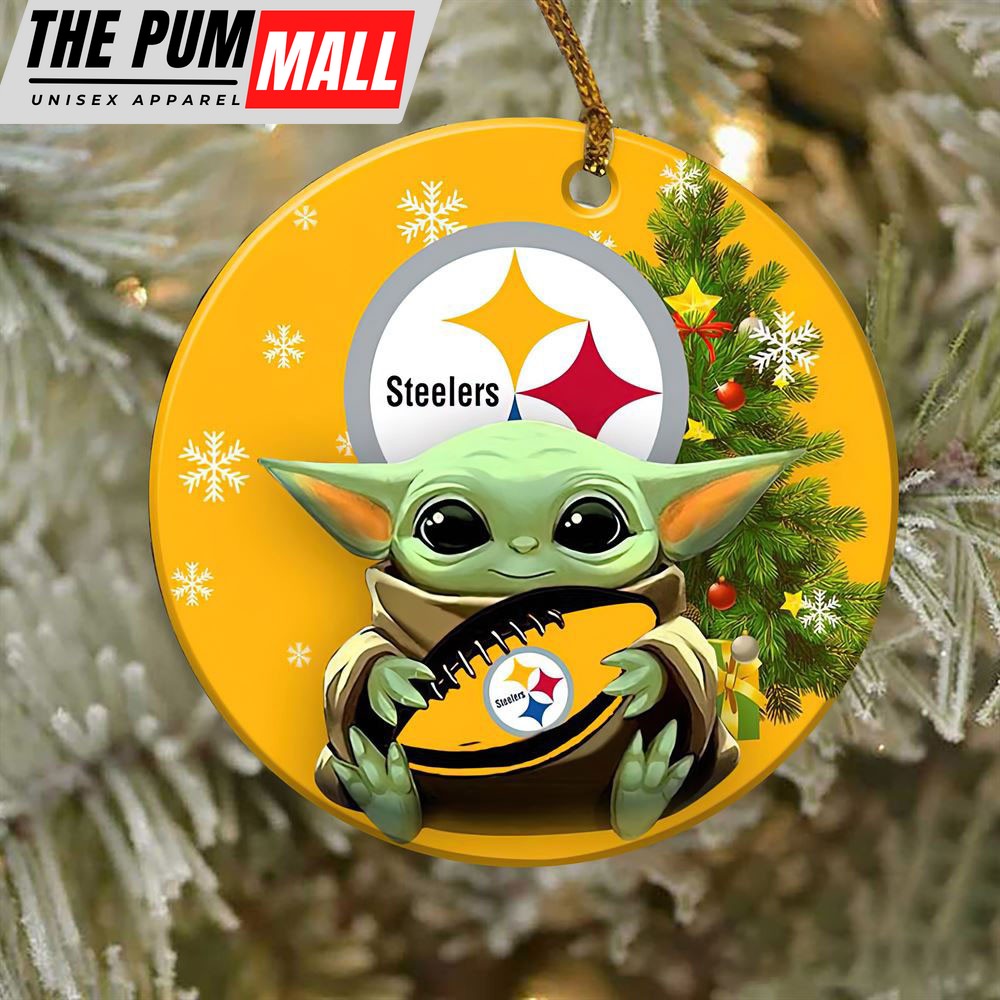 Pittsburgh Steelers Baby Yoda NFL Christmas Ornaments Limited Edition