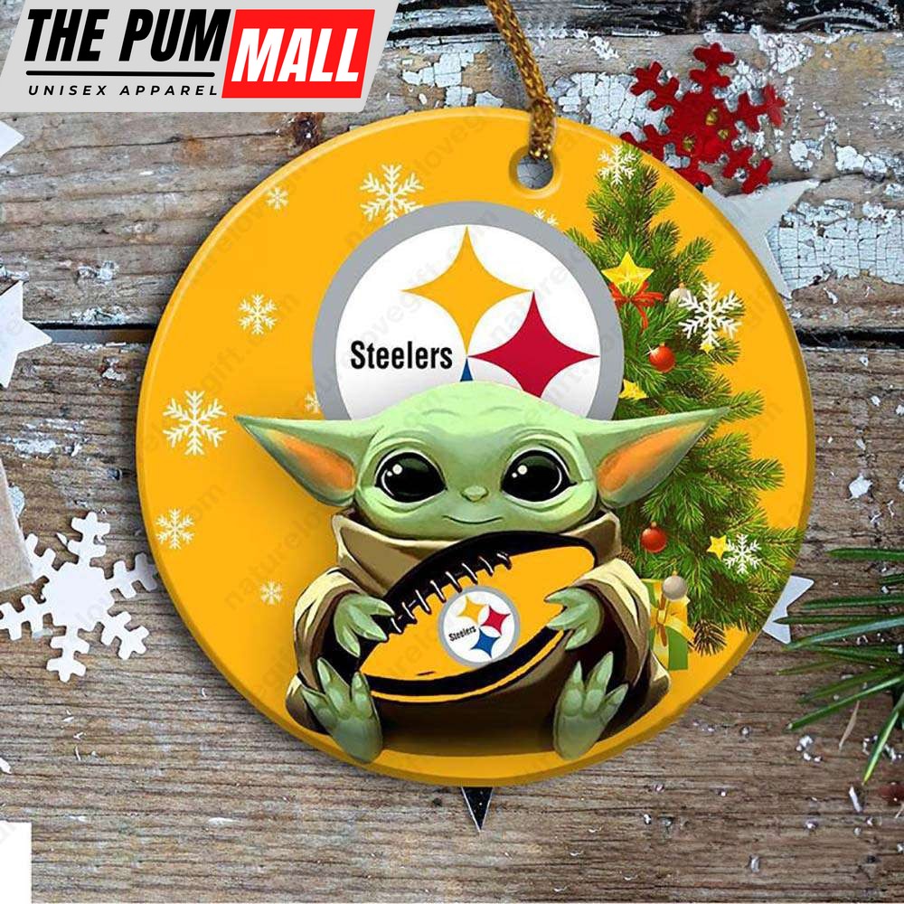 Pittsburgh Steelers Baby Yoda Ornament Christmas Tree Decorations NFL Gifts Limited Edition
