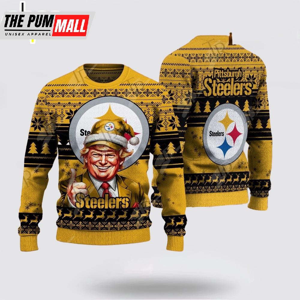 Pittsburgh Steelers Christmas Donald Trump Knitted Sweater