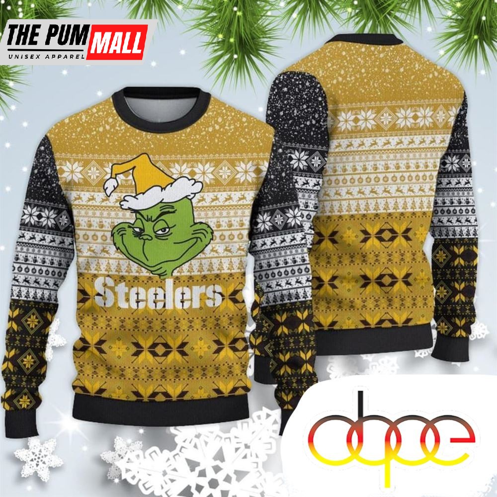 Pittsburgh Steelers Christmas Grinch Sweater For Fans