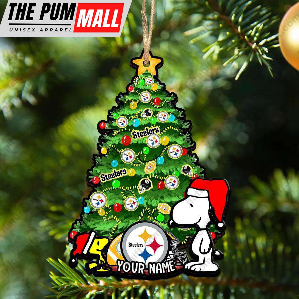 Pittsburgh Steelers Custom Snoopy Peanuts Christmas Ornament Xmas Tree Decorations Limited Edition